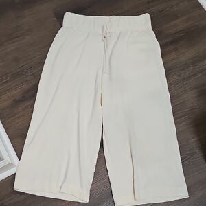 Free People Cream Joggers High-Rise Elastic Waist